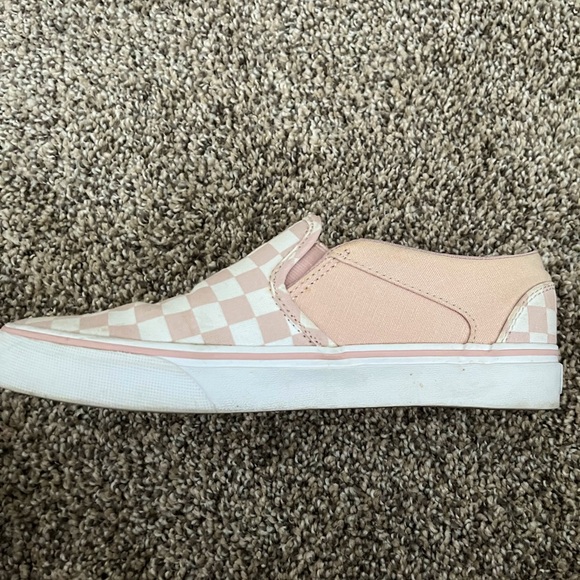 Vans Shoes - Vans Pink Checkered Slip On